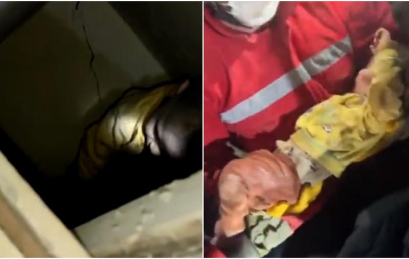 Bebeluș de 7 luni, salvat de sub dărâmături, la 140 de ore de la cutremur, în Turcia. Imagini emoționante din timpul operațiunii