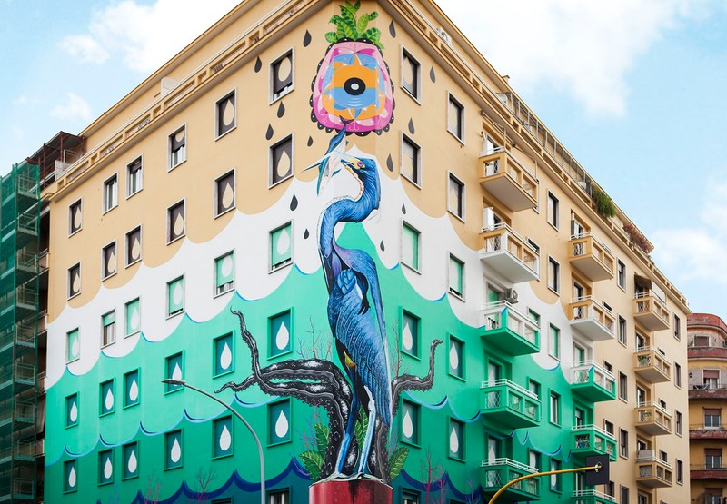 Pictura murală a fost realizată pe o clădire de șapte etaje din Roma / foto: nssmag.com