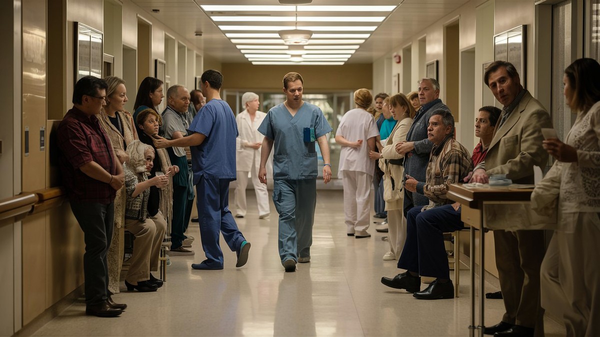coridor agitat de spital