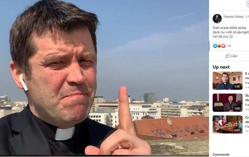 Francisc Doboș: „Stați acasă zilele astea, dacă nu vreți să ajungeți mai repede acasă la ...  Cel de sus :)))”
