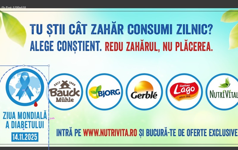 Nutrivita atrage atenția asupra consumului excesiv de zahăr prin campania „Tu știi cât zahăr consumi zilnic?”