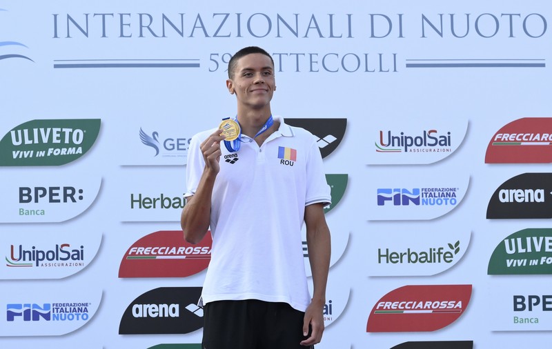Gestul lui David Popovici, după ce a câștigat aurul la 100 de metri la Sette Colli: „Cel mai important este campionatul vieții”