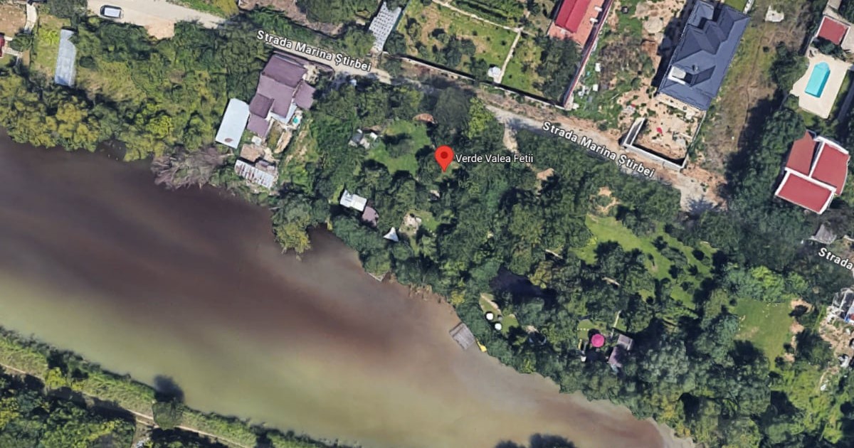 Harta din Valea Fetii, surprinsă pe Google Maps, unde se vede locul în care ar fi trebuit să fie amenajat spațiul pentru parcarea rulotelor care ajung la Craiova