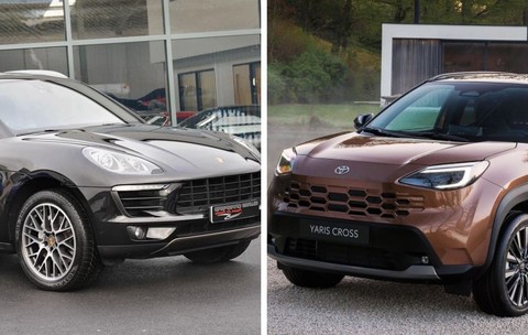 doua masini de tip suv in curte