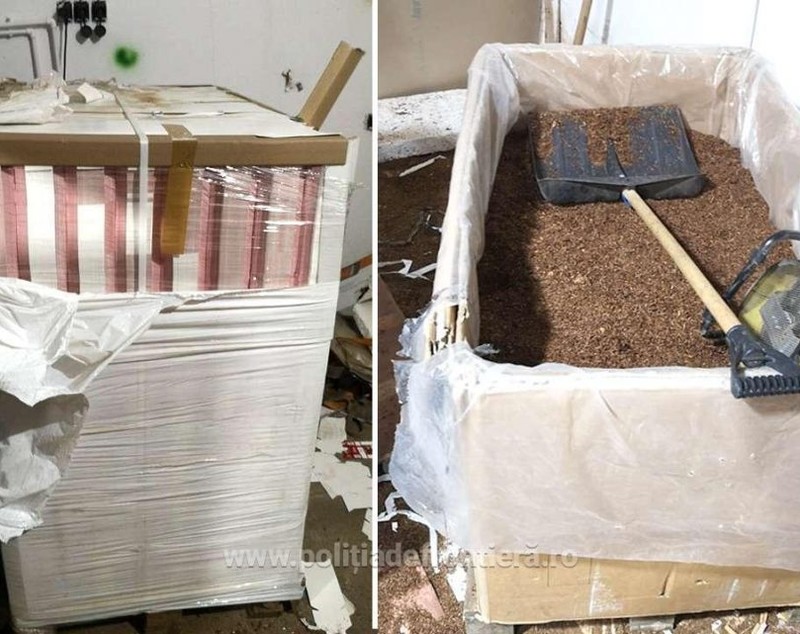 Fabrică de țigări de contrabandă descoperită într-o hală din Neamț. Clădirea era izolată cu polistiren pentru a nu fi detectată de camerele cu termoviziune