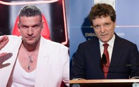 Colaj cu două fotografii cu Tudor Chirilă și Nicușor Dan