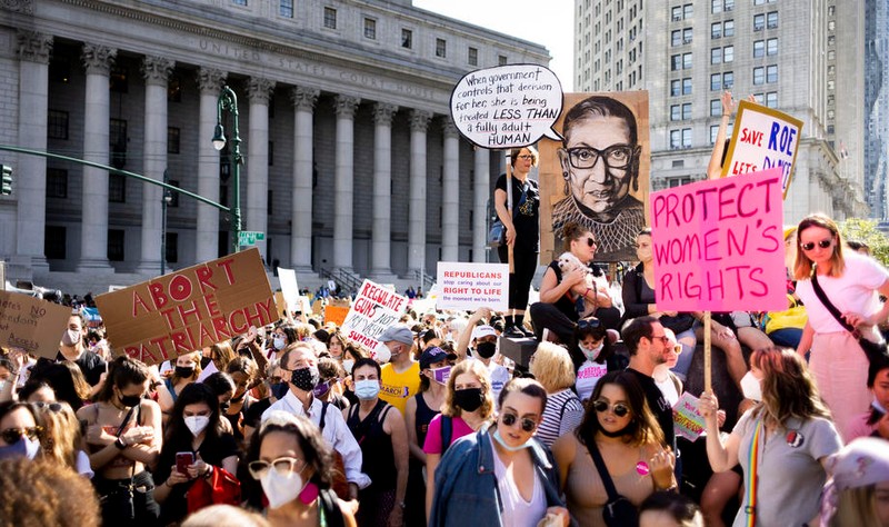 Protest de susținere pentru drepturile femeilor, 2 octombrie, New York, SUA (foto EPA)