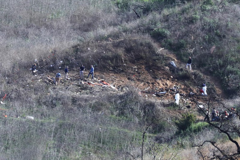 Locul în care s-a prăbușit elicopterul lui Kobe Bryant / FOTO: EPA