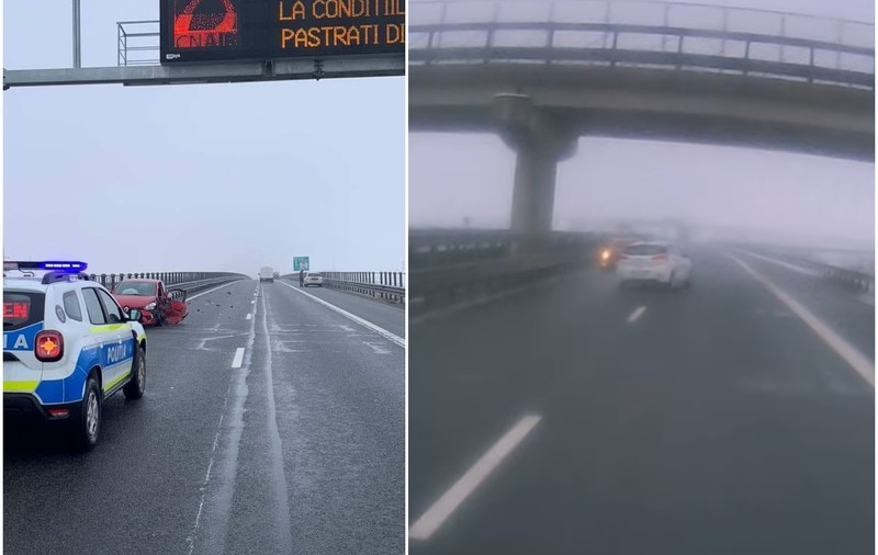 VIDEO | Șoferul filmat pe contrasens pe A3, Gilău - Turda, a făcut accident câteva zeci de secunde mai târziu