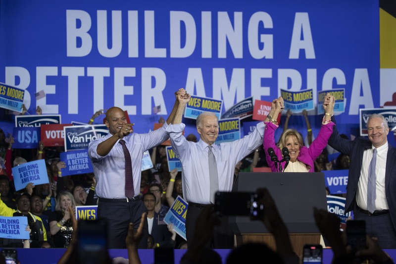 Președintele Joe Biden, la un miting electoral democrat. FOTO: EPA