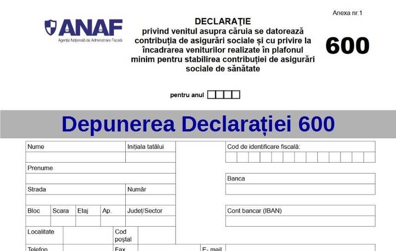 Declarația 600 poate fi depusă și online, pe anaf.ro, cu ajutorul serviciului Spațiul Privat Virtual