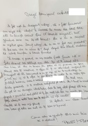Scrisoarea primită de voluntară