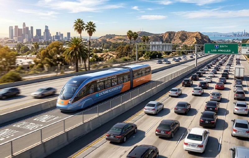 Autobuze care circulă cu 225 km/h în loc de trenuri de mare viteză, soluția pentru transportul călătorilor între San Francisco și Los Angeles