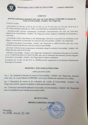 Ordinul de numire a Laurei Gorghiu în funcția de rector