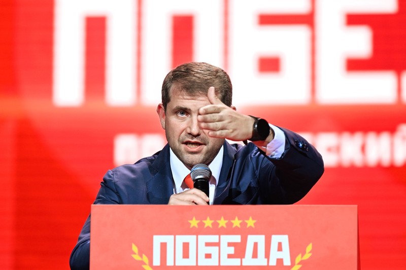 Ilan Șor ține un discurs la Congresul Blocului „Victorie - Pobeda”, organizat la Moscova Foto: Profimedia