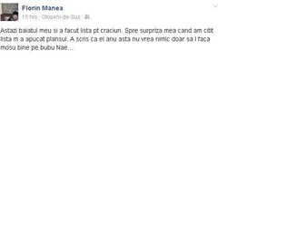 Mesajul postat de Florin Manea