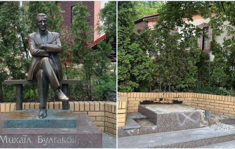 Autoritățile din Kiev au demontat statuia lui Mihail Bulgakov, considerat un simbol al imperialismului rus