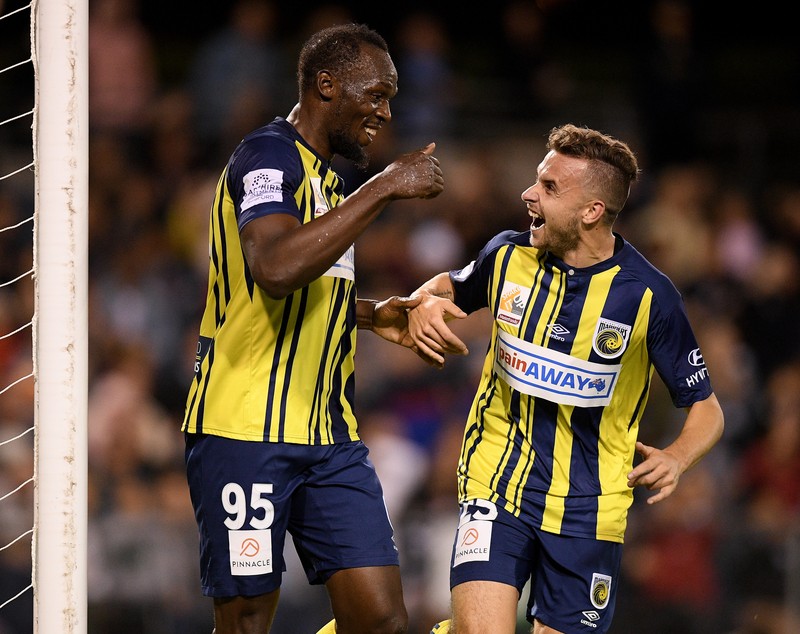 Usain Bolt, primul gol în fotbalul profesionist. Fostul uriaș sprinter a semnat o ”dublă” | VIDEO