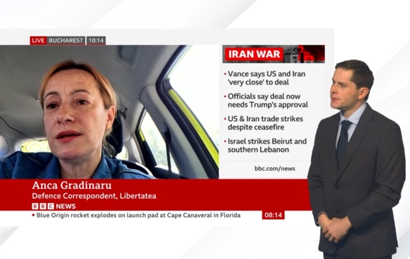 BBC News a comentat cu jurnalista Libertatea Anca Grădinaru, în direct, explozia unei drone rusești care a lovit un bloc din Galați