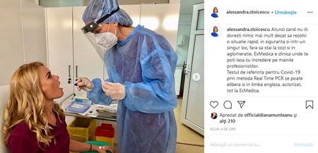 Postarea Alessandrei Stoicescu pe Instagram, în care promovează clinica ExMedica, fără să semnaleze fanilor