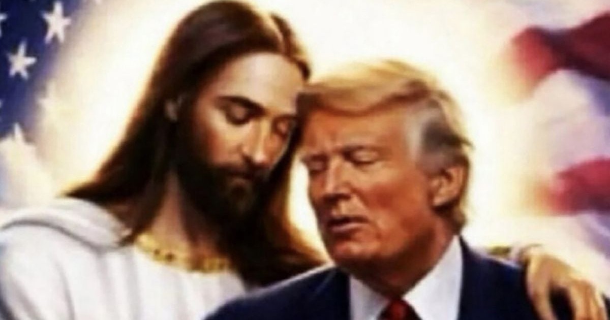 Donald Trump a postat o fotografie în care este îmbrățișat de Iisus Hristos, 15 aprilie 2026