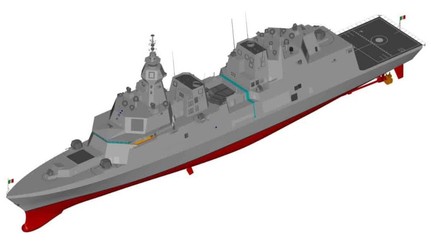 Randare oficială a viitorului distrugător DDX al Marinei Italiene. Sursă foto: Fincantieri