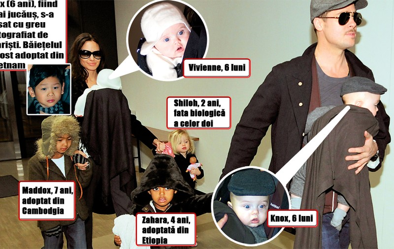 Angelina şi Brad Pitt şi-au dus tot tribul în Japonia