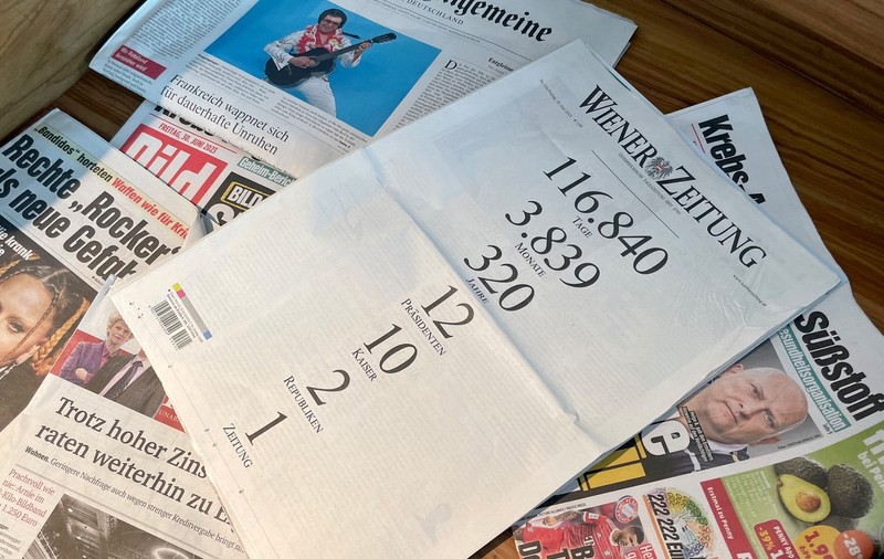 Wiener Zeitung, cel mai vechi ziar din lume, nu va mai fi tipărit. După 320 de ani pe hârtie, ziarul va apărea doar digital