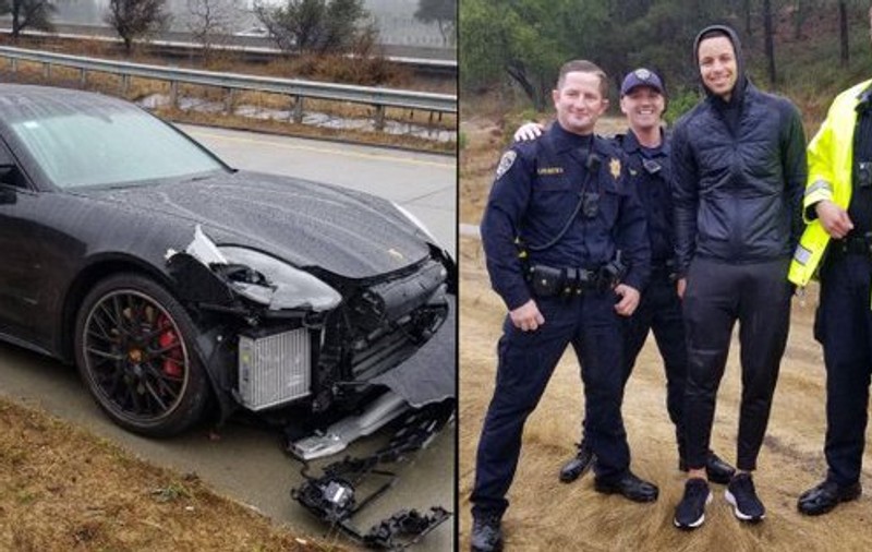 UPDATE Au apărut și imaginile. Stephen Curry a trecut prin mari emoții: a fost implicat în două accidente pe autostradă în decurs de 10 minute!