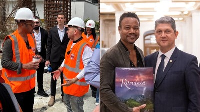 Cuba Gooding jr, vizită în România. Actorul a ajuns pe șantierul clinicii de la Obregia și la Senat