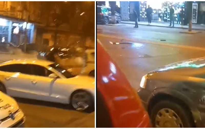 VIDEO | Momentul în care un șofer care face drifturi și lovește o mașină, filmat de un tânăr. Bărbatul a fugit după accident și este cercetat de poliție