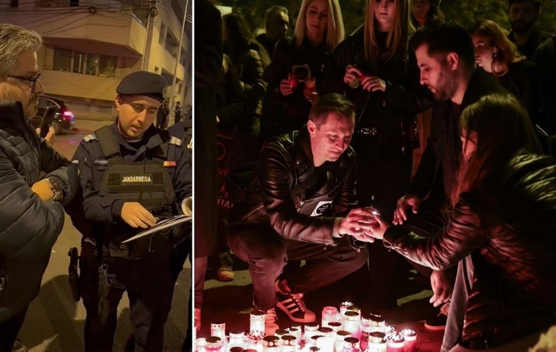 Organizatorul marșului de comemorare Colectiv, amendat de Jandarmeria Română pentru că mai mulți oameni încă aprindeau lumânări după ora 23.00