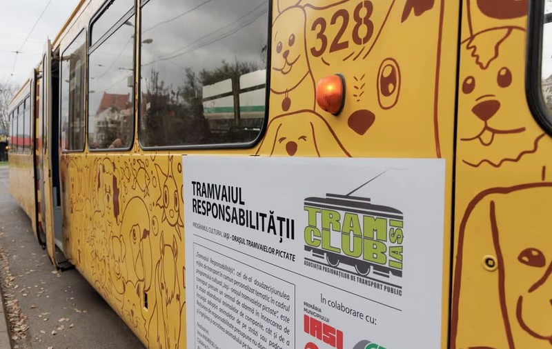 Tramvaiul responsabilității a circulat prin Iași. A adunat o tonă de mâncare pentru animale
