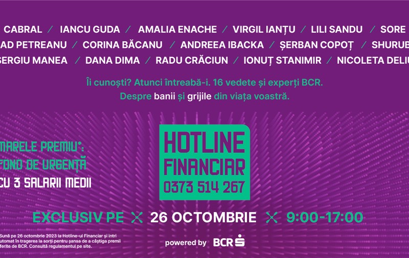 Primul HOTLINE pentru îngrijorările tale financiare