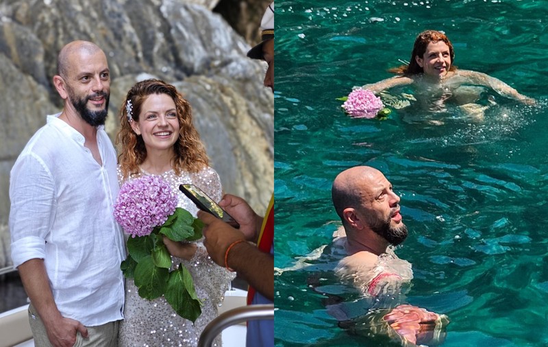 Victoria Răileanu s-a căsătorit civil cu Adrian Ștefănescu pe barcă, în Grecia. Primele imagini de la eveniment