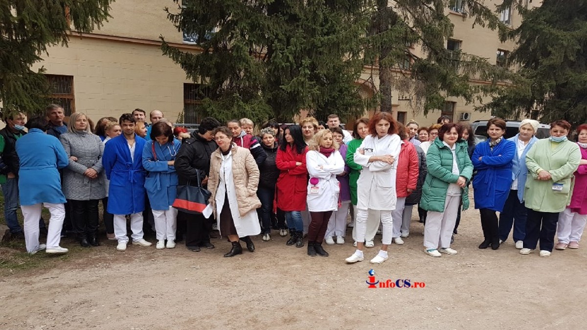 Protest la Spitalul Județean Reșița. Ce nemulțumiri au oamenii