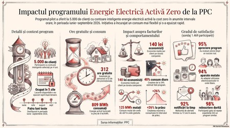 Impactul programului de energie gratuită. Infografic realizat cu ajutorul Inteligenței Artificiale