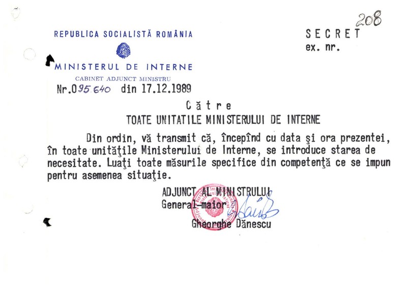 Ordin Stare de necesitate. Sursa foto: CNSAS