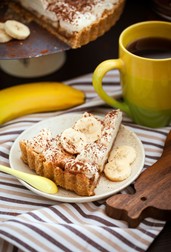 33729196 - banoffee pie (banana and toffee) on the table