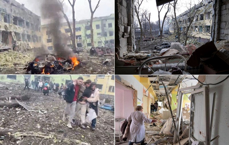 Maternitatea din Mariupol, bombardată de Rusia. Imagini cu femei însărcinate și rănite, evacuate din clădirea distrusă