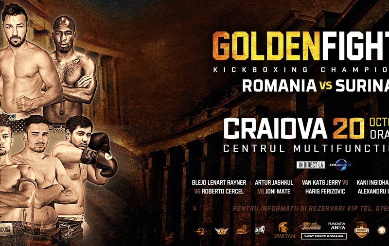 Golden Fighter Craiova, România vs. Surinam. Meci pentru centura WKU în Bănie
