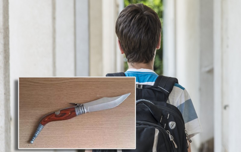 Un minor a intrat cu un briceag cu lama de aproape 30 de centimetri într-un liceu din Craiova