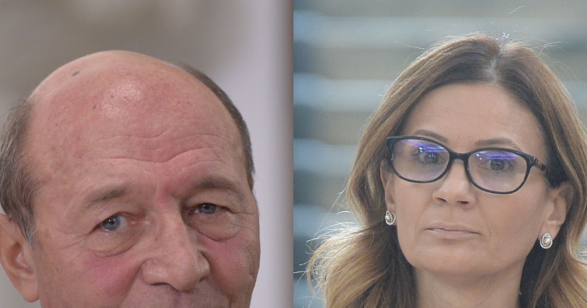 Traian Băsescu (stânga) și Anca Alexandrescu (dreapta)