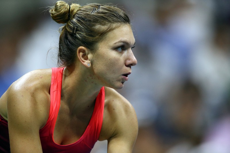 September 5, 2015 - Simona Halep in action in a women's singles third-round match against Shelby Rogers during the 2015 US Open at the USTA Billie Jean King National Tennis Center in Flushing, NY. (USTA/Andrew Ong)