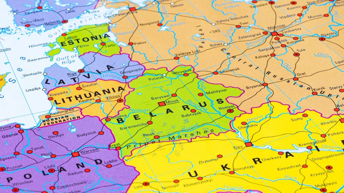 Harta Ucrainei. Belarusul, situat la nord, a fost folosit de Rusia ca rampă de lansare a invaziei la scară largă. Imagine cu caracter ilustrativ Foto: Profimedia