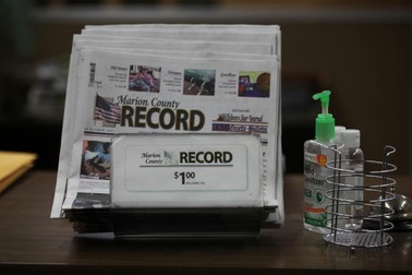 The last printed issue of the Marion County Record sits in a display in its office, Sunday, Aug. 13, 2023, in Marion, Kan. Editor and Publisher Eric Meyer says the newspaper will publish its regular weekly issue on Aug. 16, 2023, despite a raid by local law enforcement officers and the seizure of computers and cell phones.,Image: 796778259, License: Rights-managed, Restrictions: This content is intended for editorial use only. For other uses, additional clearances may be required., Model Release: no
