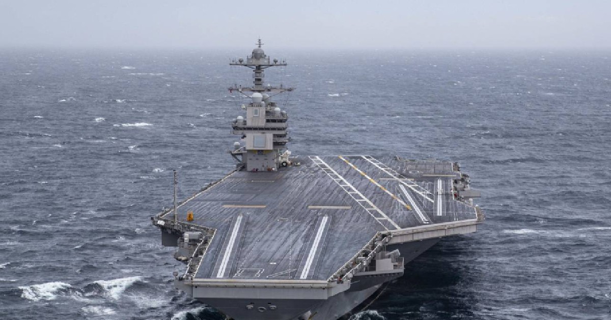 Portavionul USS Gerald Ford a sosit duminică în Marea Caraibelor Foto: Hepta