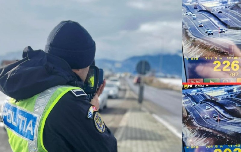 Un tânăr de 18 ani, care avea permis doar de două luni, a fost oprit de polițiști cu 226 km/h: „Unii ar spune că a avut ghinion”
