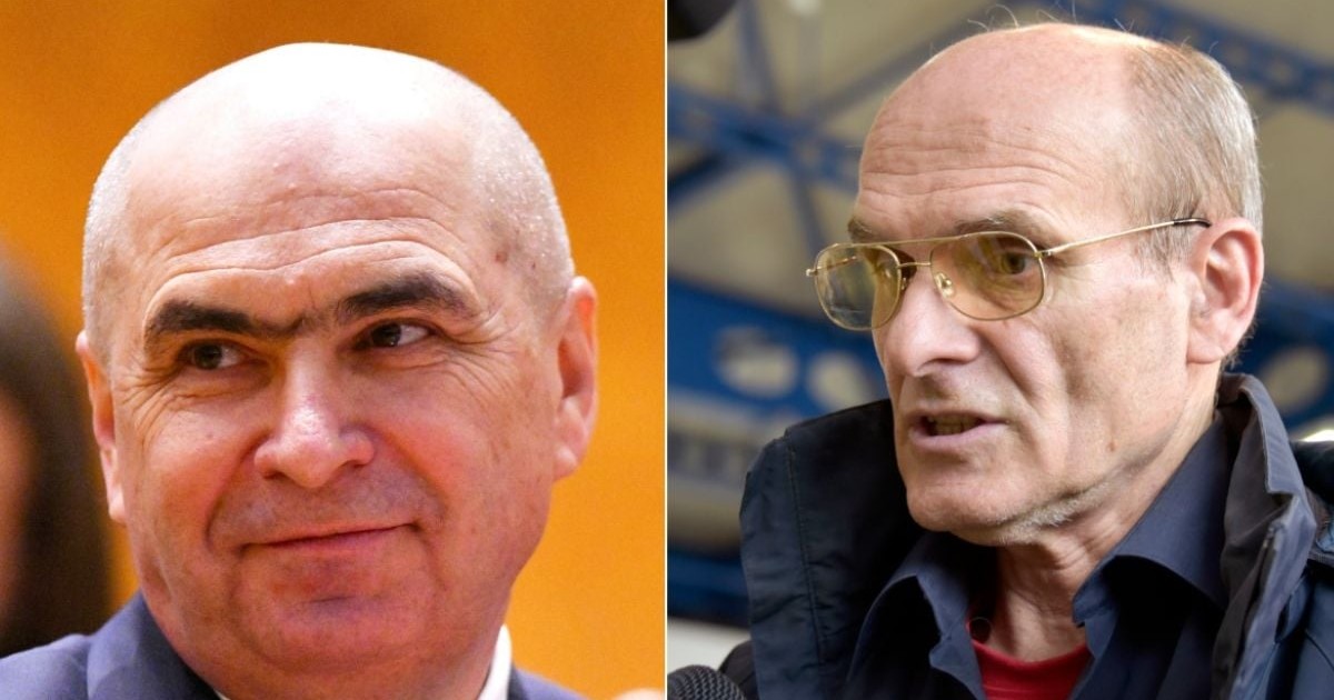 Colaj cu Ilie Bolojan în stânga și Cristian Tudor Popescu, în dreapta