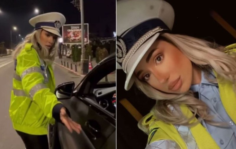 O tânără din București, cercetată penal după ce s-a îmbrăcat în polițistă pentru a filma un clip pe Instragram